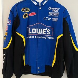 Vintage Chase Authentics Lowe’s Jimmie Johnson Blue and Black Racing Jacket